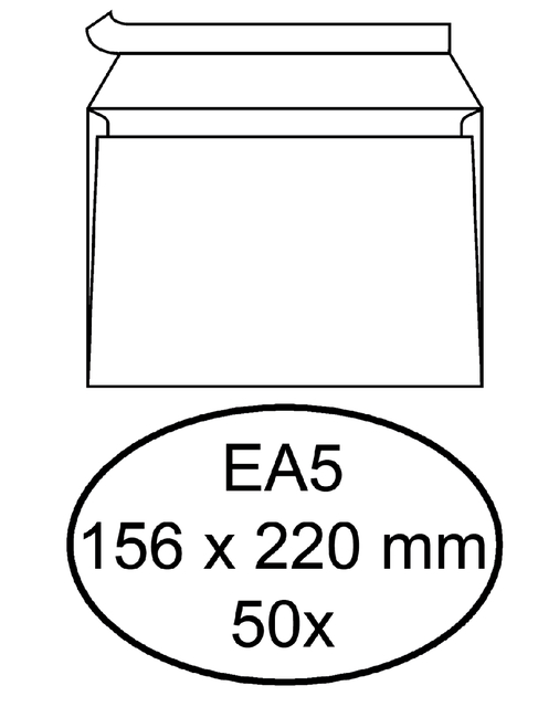 Envelop Hermes bank EA5 156x220mm zelfklevend met strip wit afbeelding
