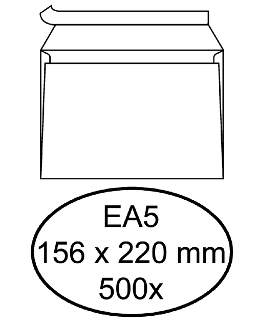 Envelop Quantore bank EA5 156x220mm zelfklevend wit 500 stuks afbeelding