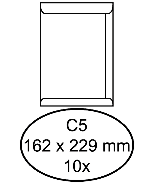 Envelop Hermes akte C5 162x229mm zelfklevend wit pak à 10 stuks afbeelding