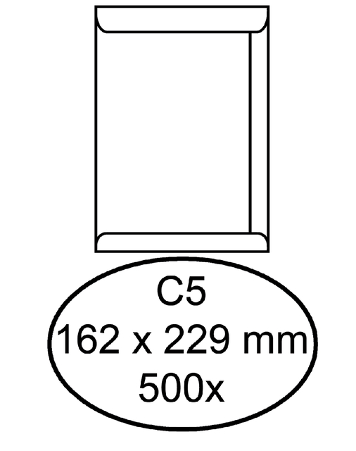 Envelop Quantore akte C5 162x229mm wit 500 stuks afbeelding