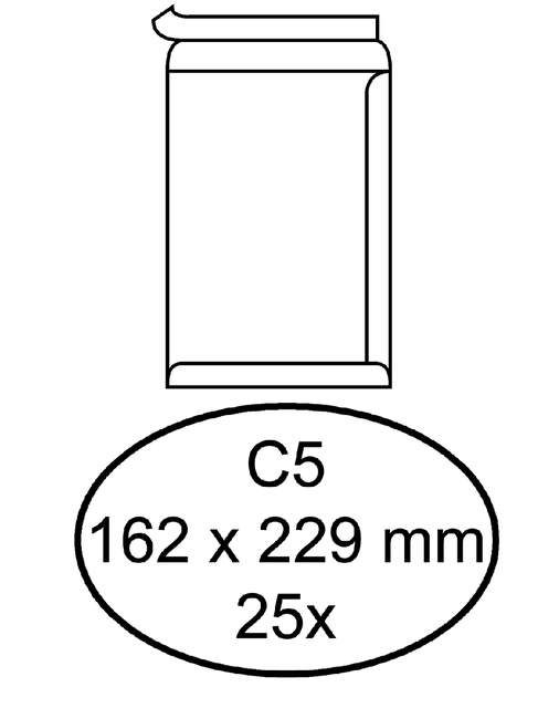Envelop Quantore akte C5 162x229mm zelfklevend wit 25 stuks afbeelding