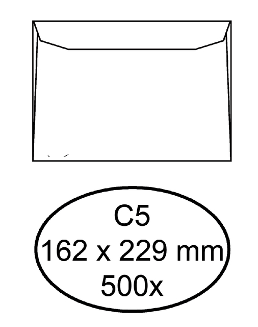 Envelop Hermes bank C5 162x229mm gegomd wit doos à 500 stuks afbeelding
