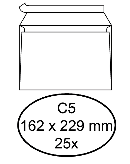 Envelop Quantore bank C5 162x229mm zelfklevend wit 25 stuks afbeelding