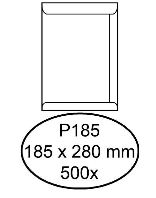 Envelop Quantore akte P185 185x280mm wit 500 stuks afbeelding