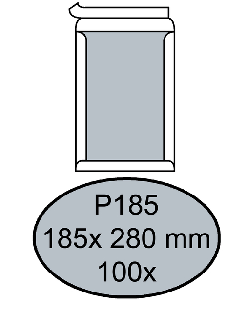 Envelop Quantore bordrug P185 185x280mm zelfklevend wit 100 stuks afbeelding
