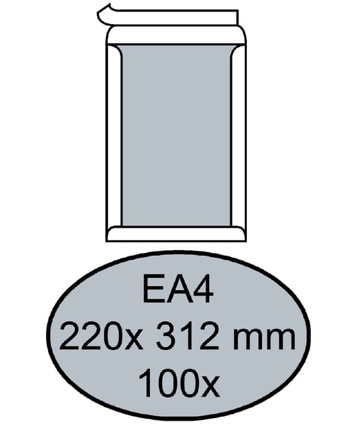 Envelop Quantore bordrug EA4 220x312mm zelfklevend wit 100 stuks afbeelding