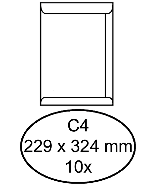 Envelop Quantore akte C4 229x324mm zelfklevend wit 10 stuks afbeelding