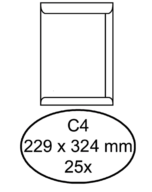 Envelop Hermes akte C4 229x324mm gegomd wit pak à 25 stuks afbeelding