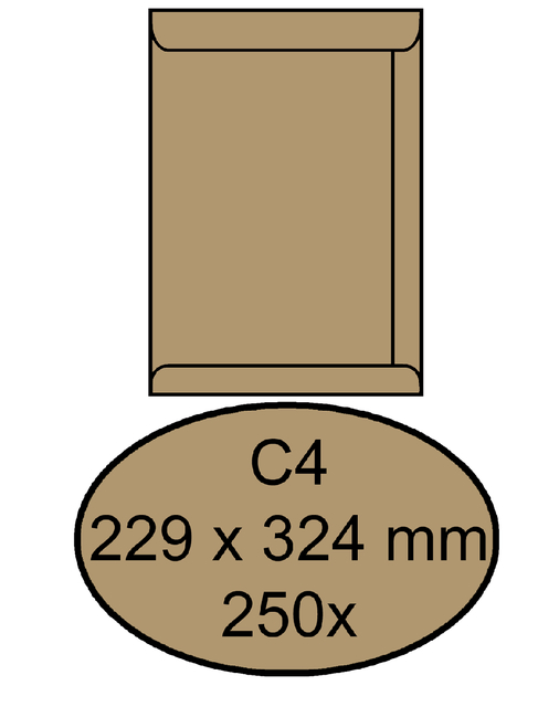 Envelop Quantore akte C4 229x324mm bruinkraft 250 stuks afbeelding