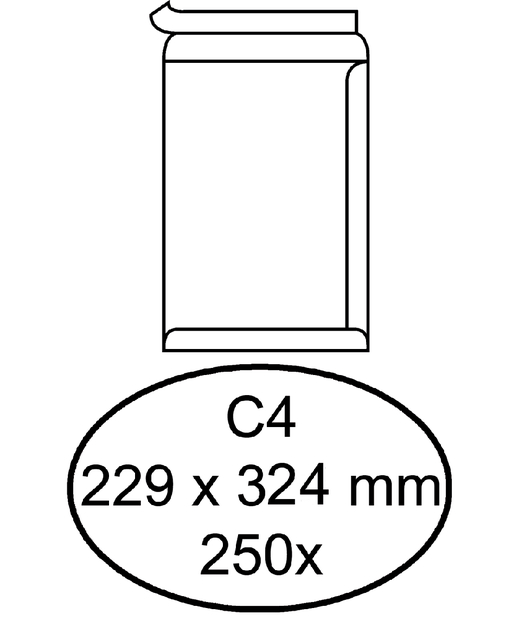 Envelop Quantore akte C4 229x324mm zelfklevend wit 250 stuks afbeelding