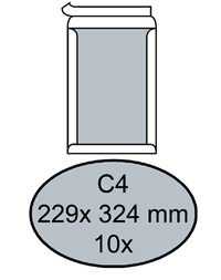 Envelop Quantore bordrug C4 229x324mm zelfklevend wit 10 stuks
