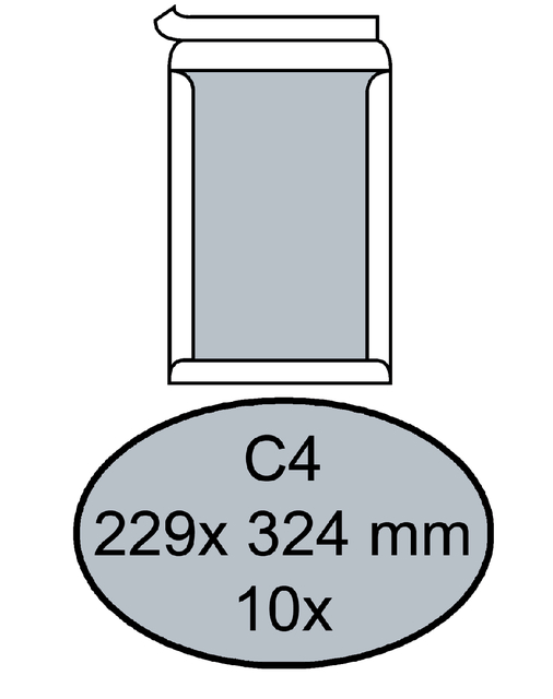Envelop Quantore bordrug C4 229x324mm zelfklevend wit 10 stuks afbeelding