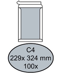 Envelop Quantore bordrug C4 229x324mm zelfklevend wit 100 stuks