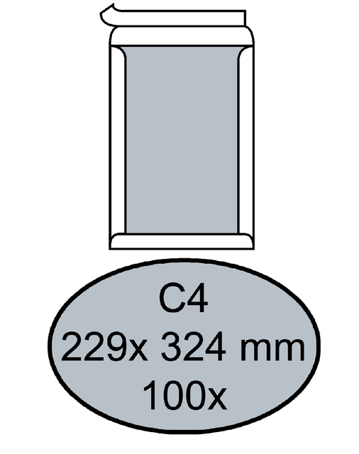 Envelop Quantore bordrug C4 229x324mm zelfklevend wit 100 stuks afbeelding