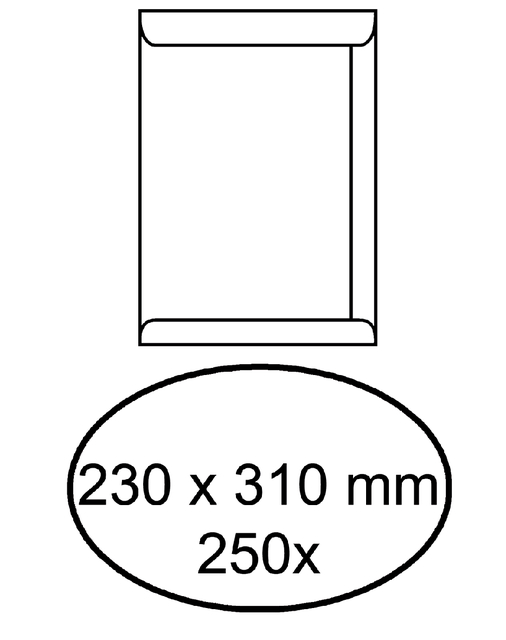 Envelop akte IEZZY 230x310mm zelfklevend 100gr wit 250 stuks afbeelding