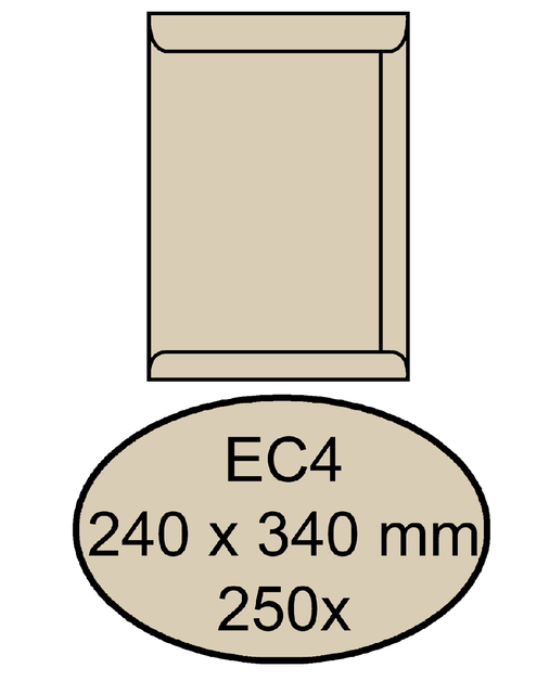 Envelop Quantore akte EC4 240x340mm cremekraft 250 stuks afbeelding