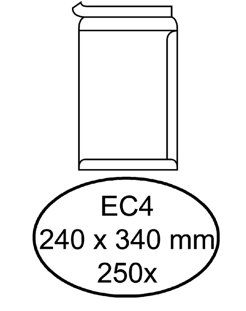 Envelop Hermes akte EC4 240x340mm zelfklevend wit doos à 250 stuks afbeelding