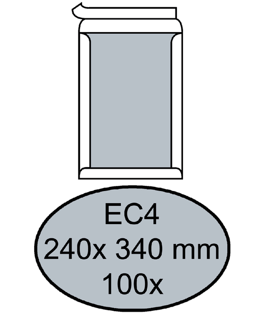 Envelop Quantore bordrug EC4 240x340mm zelfklevend wit 100 stuks afbeelding