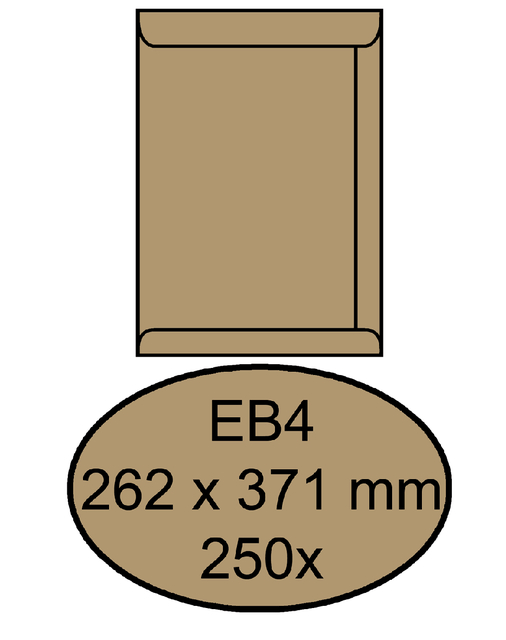 Envelop Quantore akte EB4 262x371mm bruinkraft 250 stuks afbeelding