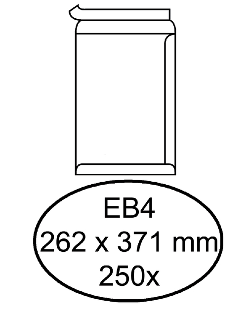 Envelop Quantore akte EB4 262x371mm zelfklevend wit 250 stuks afbeelding