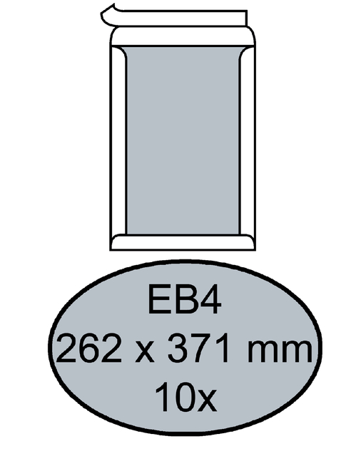 Envelop Quantore bordrug EB4 262x371mm zelfklevend wit 10 stuks afbeelding