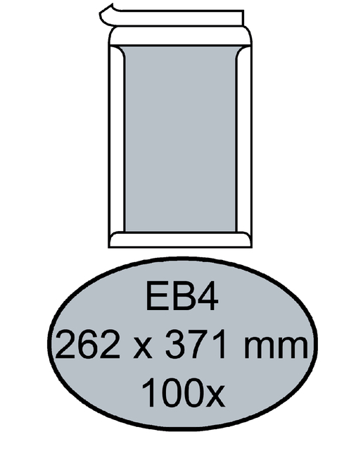 Envelop Quantore bordrug EB4 262x371mm zelfklevend wit 100 stuks afbeelding