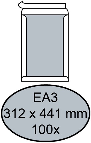 Envelop Quantore bordrug EA3 312x441mm zelfklevend wit 100 stuks