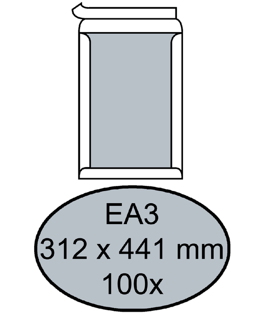 Envelop Quantore bordrug EA3 312x441mm zelfklevend wit 100 stuks afbeelding