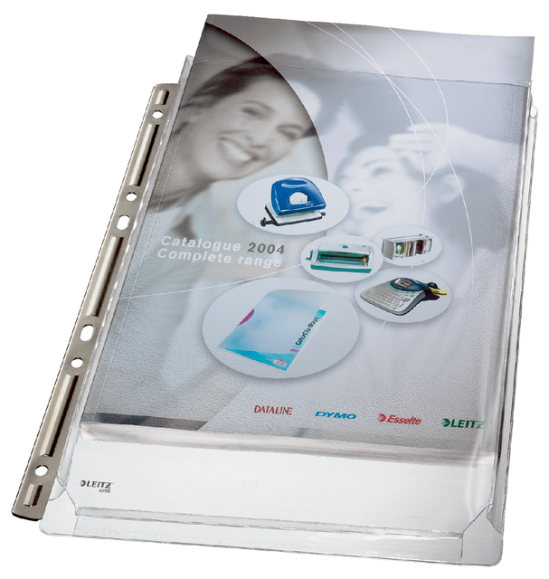 Harmonica showtas Leitz Premium 0.17mm metalen perforatiestrip copy safe A4 glashelder 3 stuks afbeelding