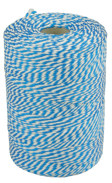 Touw Muller katoen 50 gram 45 meter blauw/wit afbeelding