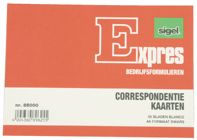 Correspondentiekaart Sigel Expres A6 blanco ivoorkarton pak à 50 stuks afbeelding