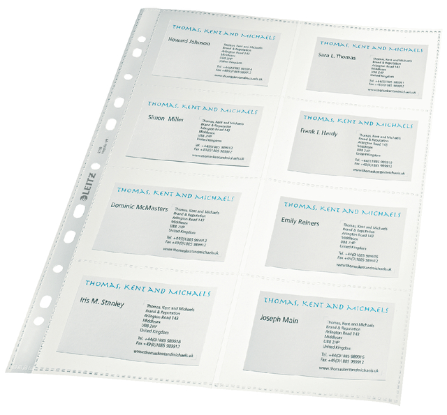 Showtas Leitz Premium voor visitekaartjes copy safe PP A4 glashelder 10 stuks afbeelding