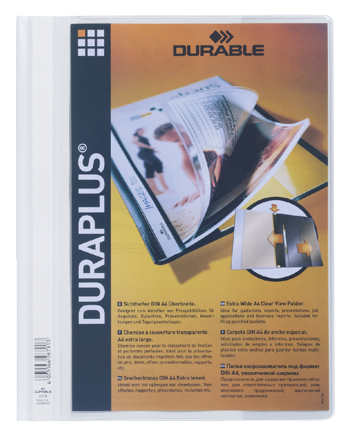 Snelhechtmap Durable Duraplus A4 wit afbeelding