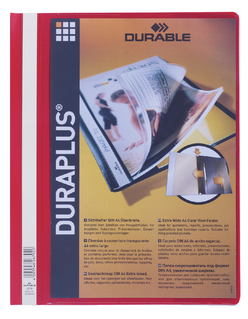 Snelhechtmap Durable Duraplus A4 rood afbeelding
