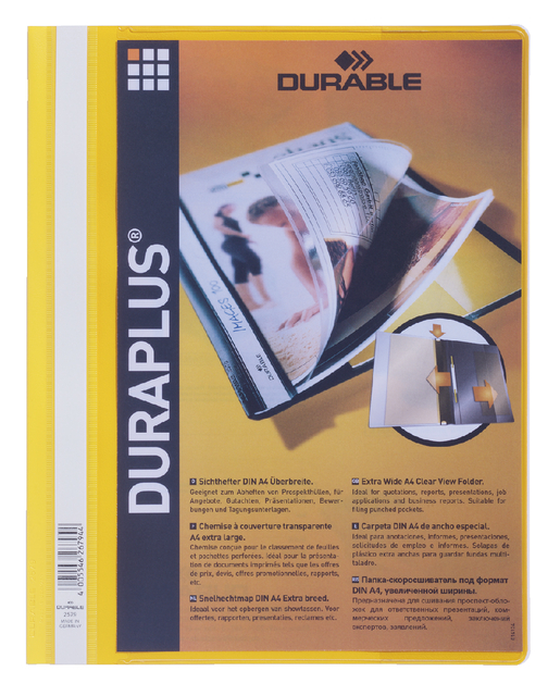 Snelhechtmap Durable Duraplus A4 geel afbeelding
