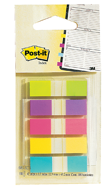 Indextabs Post-it 6835 11.9x43.1mm assorti 100 tabs afbeelding