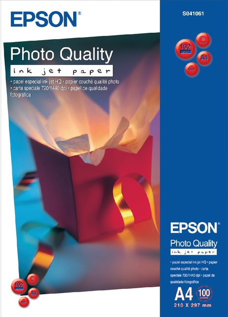Inkjetpapier Epson S041061 A4 mat 102gr 100vel 100 vel afbeelding