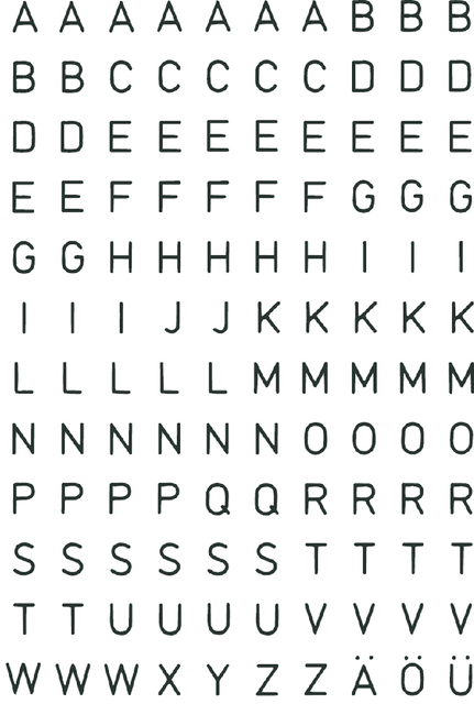 Etiket HERMA 4154 5mm letter A-Z zwart op transparant afbeelding