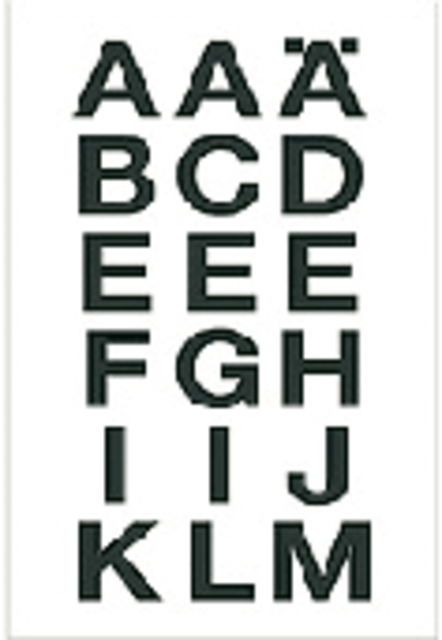 Etiket HERMA 4135 20x20mm letters A-Z zwart op transparant afbeelding