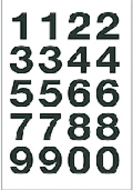 Etiket HERMA 4136 20x18mm getallen 0-9 zwart op transparant afbeelding