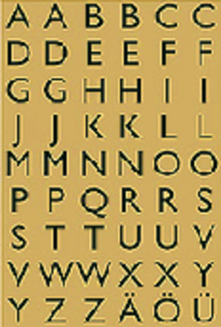 Etiket HERMA 4145 13x12mm letters A-Z zwart op goud afbeelding