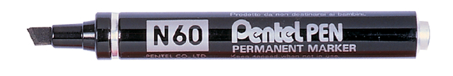 Viltstift Pentel N60 schuin 1.2-6mm zwart afbeelding