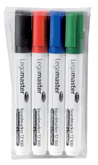 Viltstift Legamaster TZ 100 whiteboard rond 1.5-3mm assorti pak à 4 stuks afbeelding