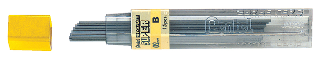 Potloodstift Pentel B 0.9mm zwart koker à 15 stuks