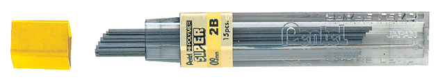 Potloodstift Pentel 2B 0.9mm zwart kokerà 15 stuks