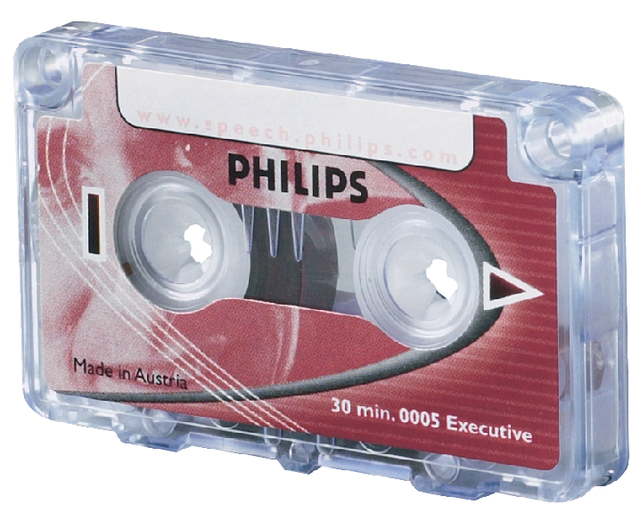 Cassette dicteer Philips LFH 0005 2x15min met clip afbeelding