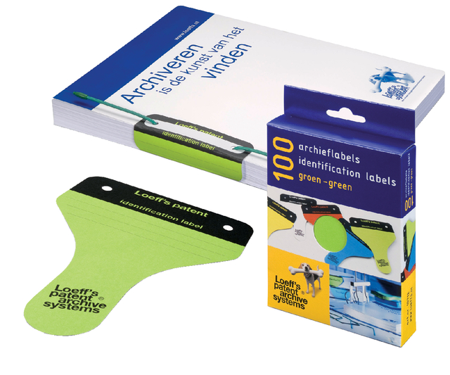 Archieflabel Loeff&apos;s karton groen 100 stuks afbeelding
