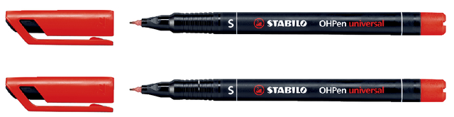 Viltstift STABILO OHpen 841/40 permanent rond superfijn rood afbeelding