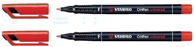 Viltstift STABILO OHpen 842/40 permanent rond fijn rood afbeelding
