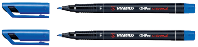 Viltstift STABILO OHpen 842/41 permanent rond fijn blauw afbeelding